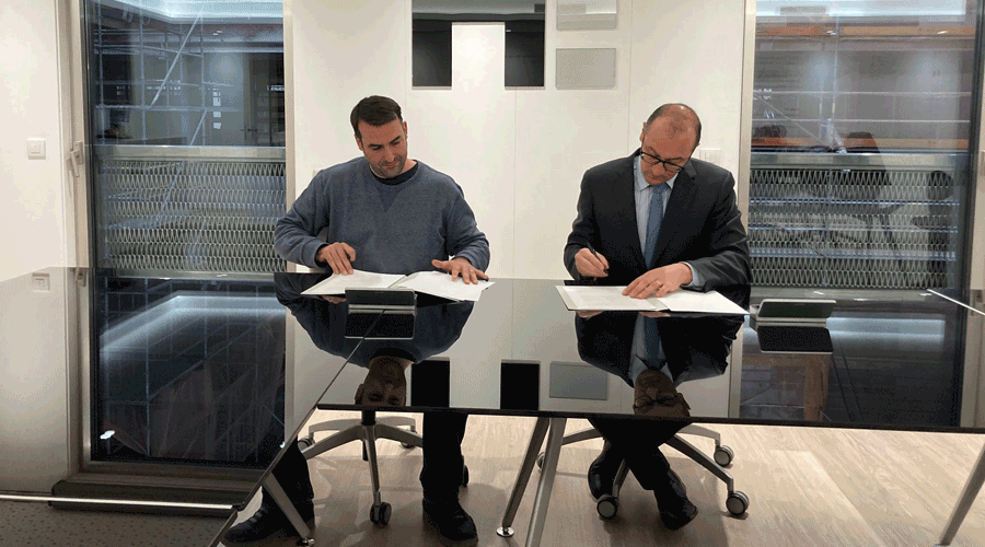 El president del Grup Heracles, Miquel Àngel Armengol i el president de la Creu Roja Andorrana, Josep Pol