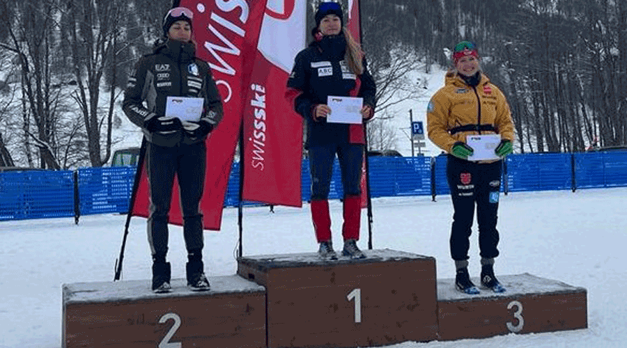 L'andorrana, Gina del Rio, en el més alt del podi a Goms, Suïssa (FAE)