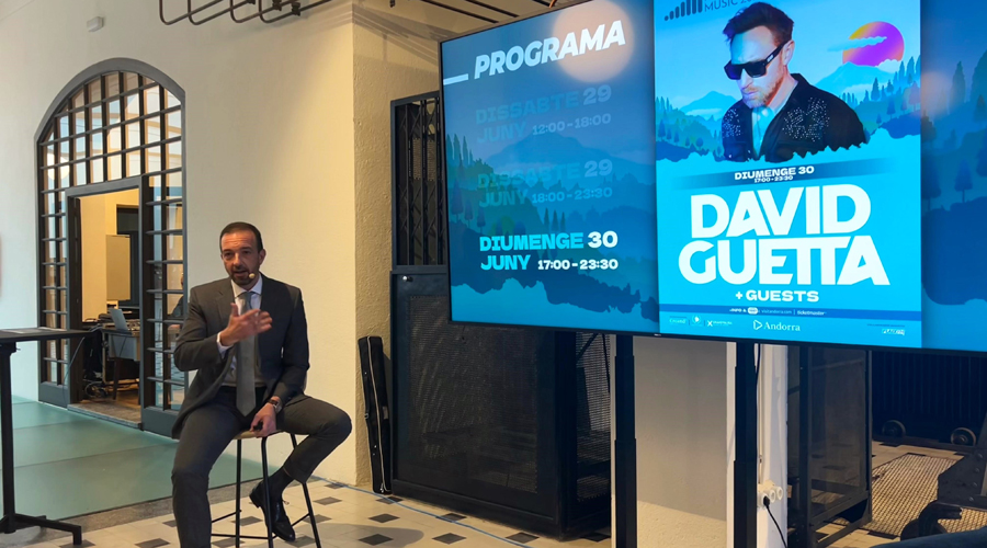El ministre, Jordi Torres, en la presentació de l'Andorra Mountain Music 2024 (Andorra Turisme)