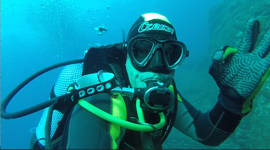 Albert Font fent submarinisme (Albert Font i Scuba Alegre Dive Center)