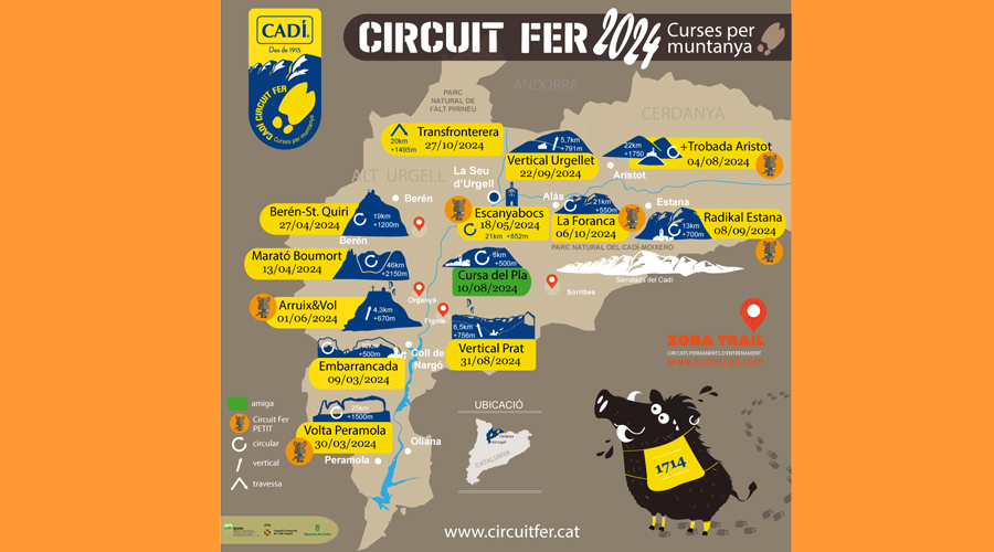 Mapa de curses del Cadí Circuit Fer 2024