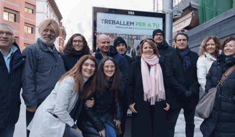 Rosa Gili, quarta per la dreta, amb la resta de la candidatura