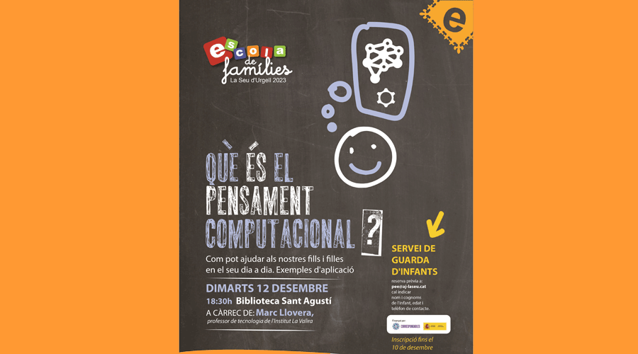 Cartell de la xerrada sobre el pensament computacional (Aj. la Seu)