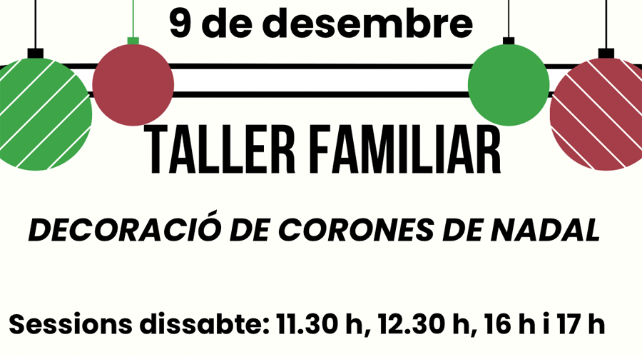 Cartell del taller familiar per a elaborar corones de Nadal (MCTA)