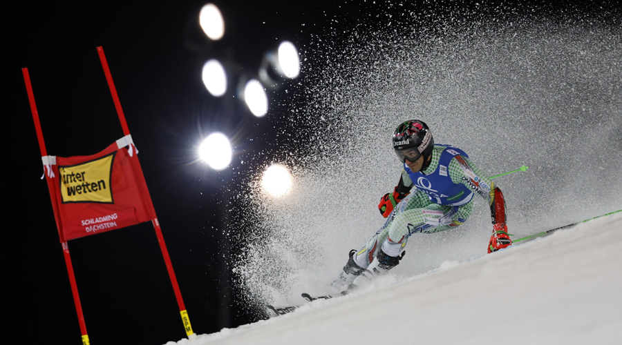 Joan Verdú al gegant de la Copa del Món d'Schladming (Alexis Boichard / Agence Zoom)