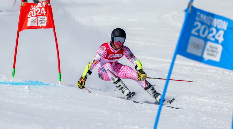 Salvador Cornella en el gegant dels Jocs Olímpics d'Hivern de la Joventut de Gangwon, a Corea del Sud (FAE)
