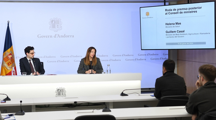 El ministre portaveu, Guillem Casal i la ministra de Salut, Helena Mas (SFGA)