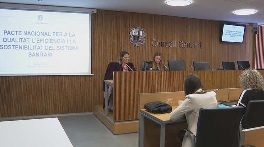 La ministra Helena Mas, a la presidència, segona per l'esquerra (AndorraDifusió)