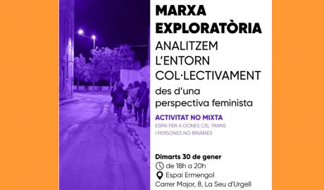 Cartell anunciant la marxa exploratòria feminista a la Seu d'Urgell