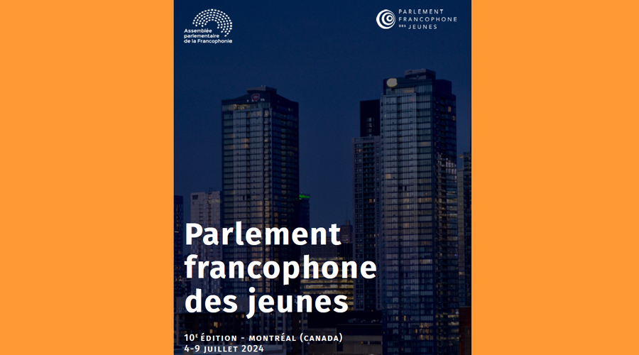 Cartell anunciant la cita de la 10a edició del Parlement Francophone des Jeunes (Consell General)