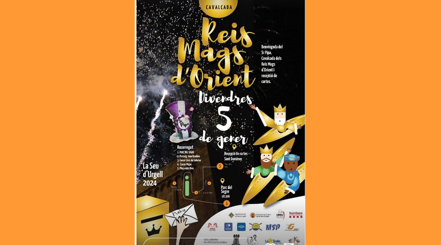 Cartell anunciant la Cavalcada de Reis a la Seu
