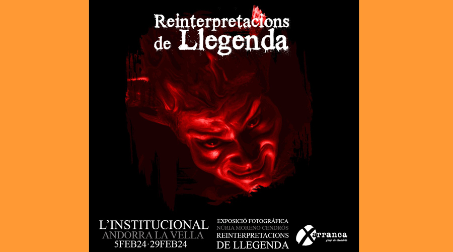 Cartell de l'exposició "Reinterpretacions de llegenda" a l'Institucional de la Xarranca