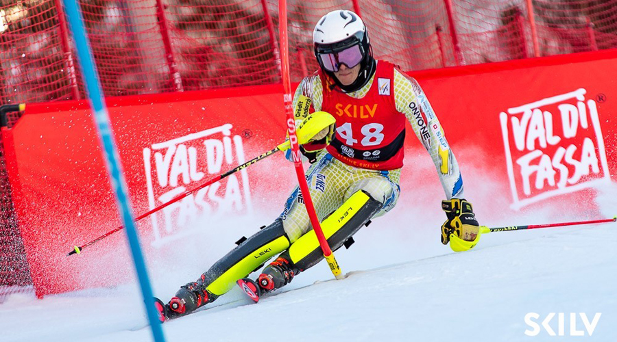 Àlvar Calvo competint a Pozza di Fassa (Skilv)