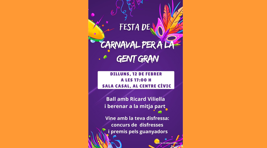 Cartell anunciador de la festa de Carnaval per a la gent gran a la Seu (Aj. la Seu)