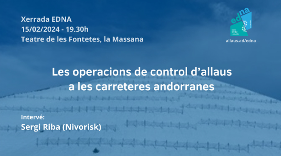 Cartell informant de la xerrada ""La nivologia aplicada a les operacions de control d'allaus" (AR+I)