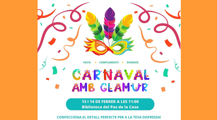Cartell anunciant el taller infantil de Carnaval al Pas (Comú d'Encamp)