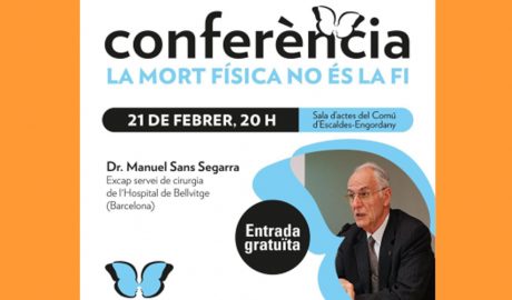 Cartell anunciant la conferència del Dr. Manuel Sans