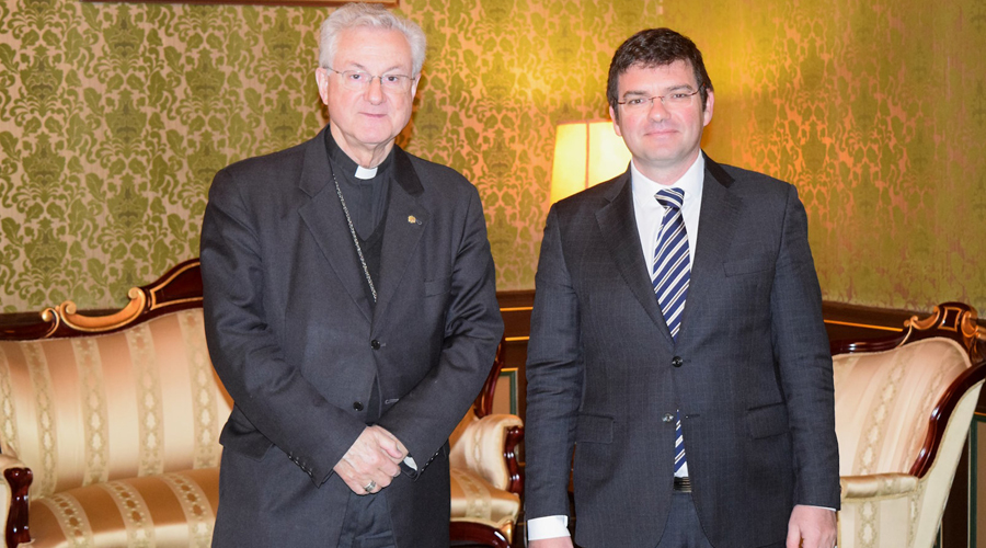 Joan-Enric Vives i Xavier Cañada al Palau Episcopal (Bisbat d'Urgell)