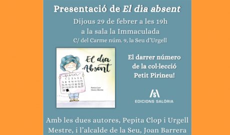 Cartell anunciant la presentació del llibre "El dia absent"