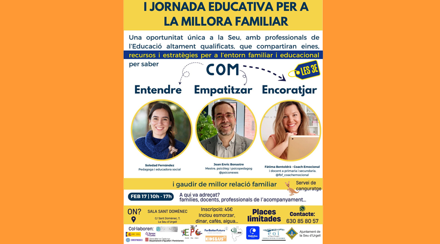 Cartell de la "Jornada Educativa per a la Millora Familiar"