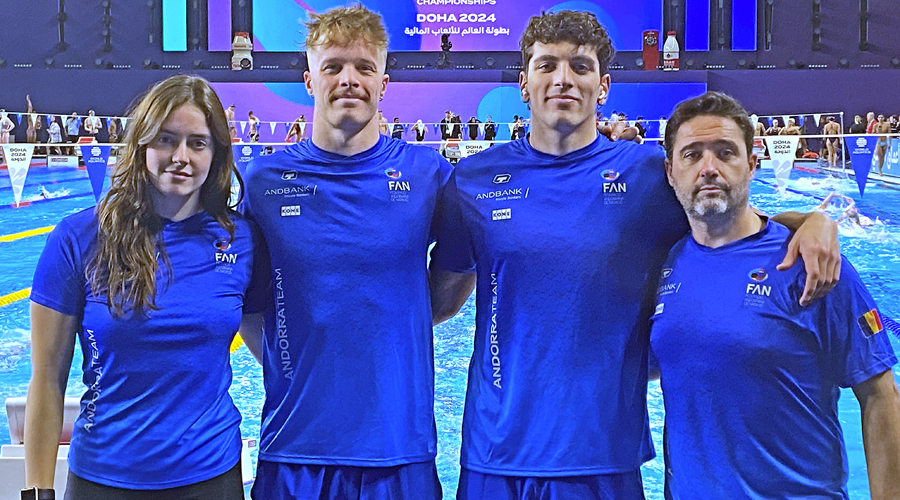 La delegació de la natació andorrana a Doha (FAN)