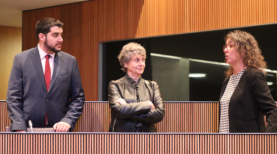 Els tres consellers generals socialdemòcrates, Pere Baró, Susanna Vela i Judith Salazar (PS)