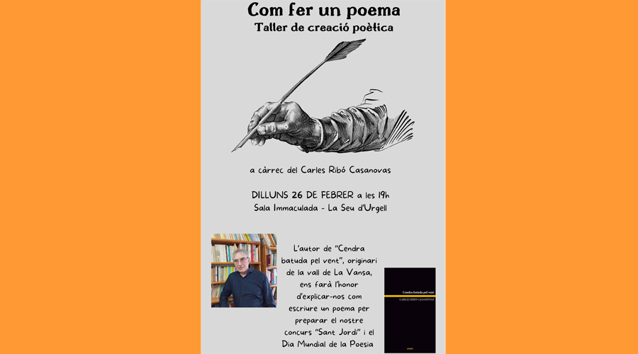 Cartell anunciant el taller a càrrec de Carles Ribó