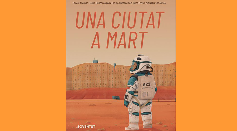 Coberta del llibre infantil "Una ciutat a Mart"
