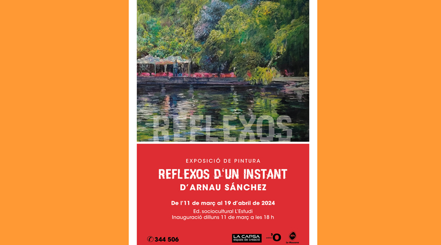 Cartell anunciant l'exposició del pintor, Arnau Sánchez, a Ordino (Comú)