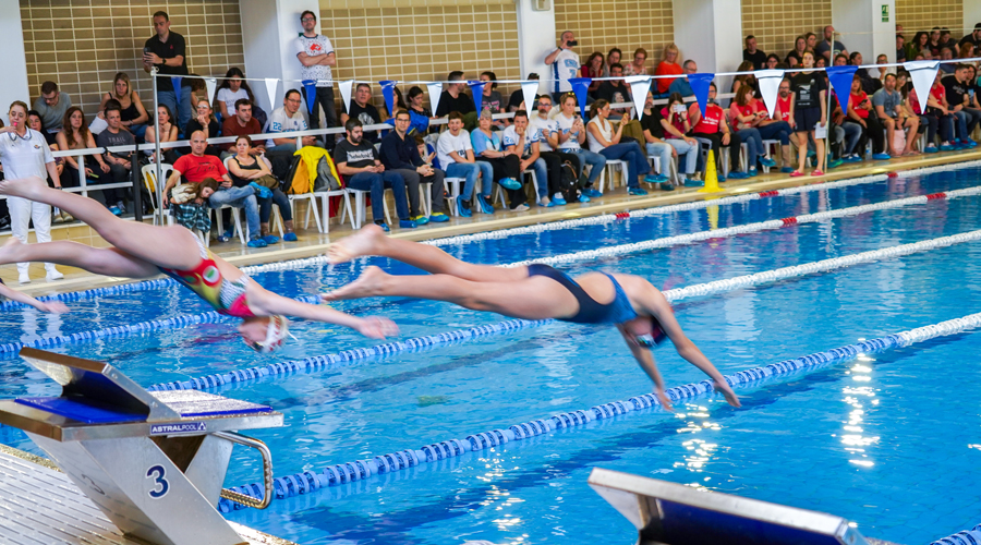 Una de les imatges que ha donat el meeting de natació d'Encamp en la sessió matinal de dissabte (Comú d'Encamp)