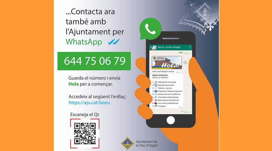 Cartell informant del nou canal de comunicació municipal (Aj. la Seu)