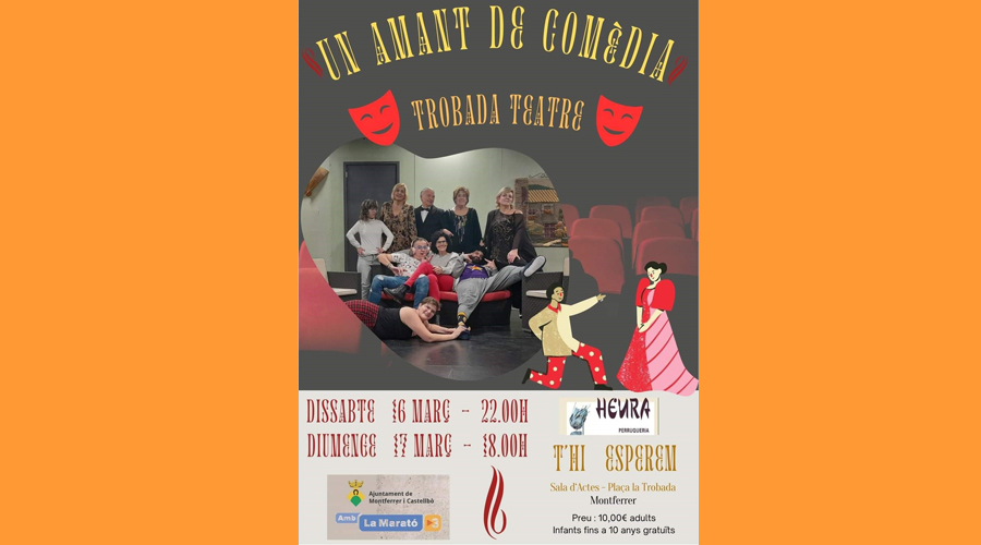 Cartell anunciant l'obra "Un amant de comèdia"