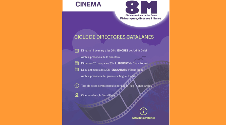 Cartell del cicle dedicat a directores de cinema catalanes amb motiu del 8-M