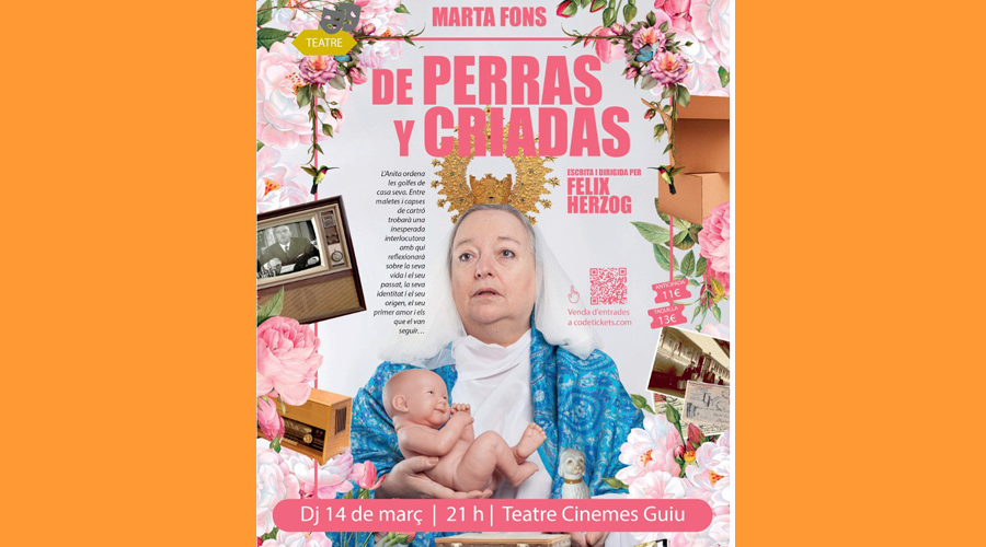 Cartell anunciador de l'obra de teatre "De perras y criadas"