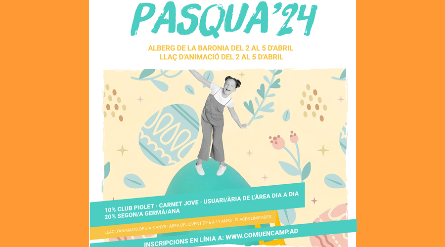 Cartell anunciant les activitats de Pasqua a Encamp (Comú)