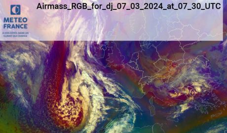 Mapa del front que afectarà Andorra les properes hores amb nevades
