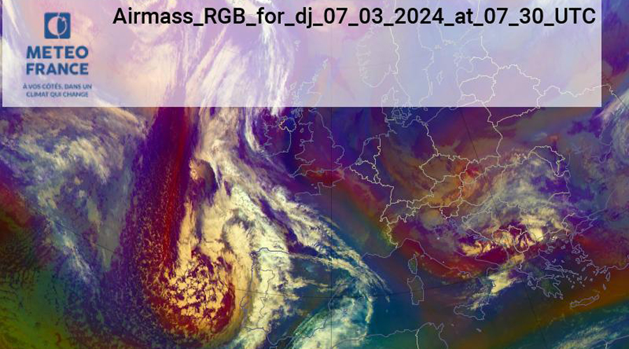 Mapa del front que afectarà Andorra les properes hores amb nevades (Servei Meteo d'Andorra @MeteoAnd_OECC)