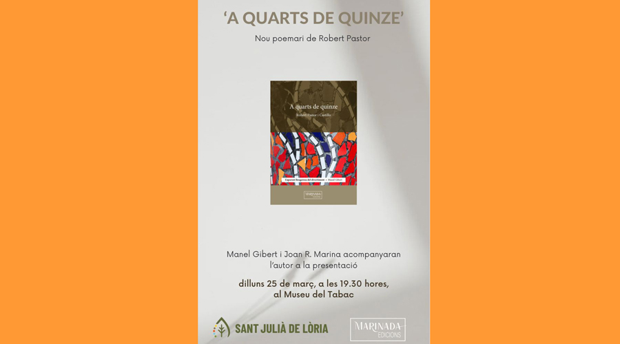 Cartell informant de la presentació del nou poemari de Robert Pastor