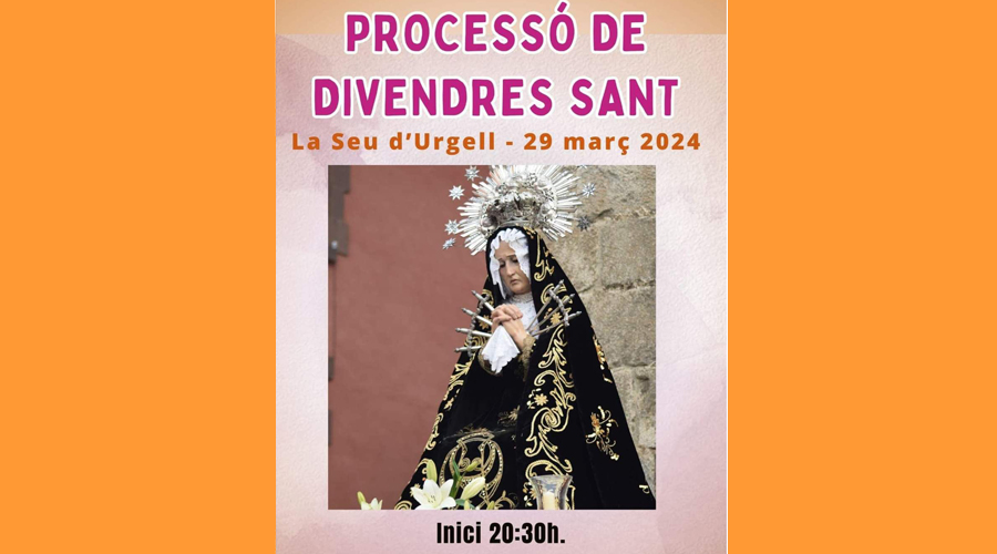 Cartell anunciant la processó de Divendres Sant a la Seu