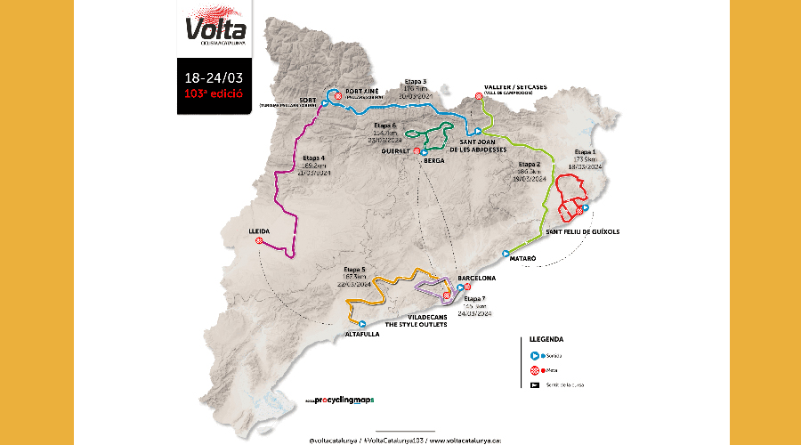 Traçat de la 103a Volta Ciclista a Catalunya