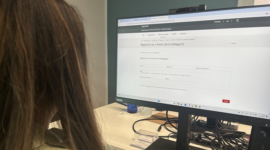 El formulari a la web de la Delegació de la Generalitat a Andorra (Generalitat)