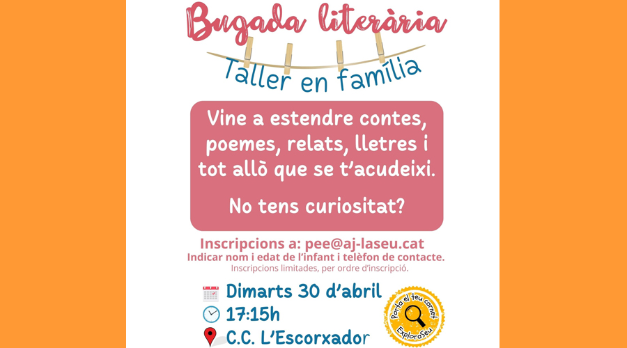 Cartell del taller "Bugada literària" (Aj. la Seu)