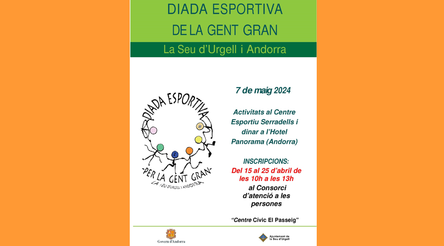 Cartell anunciant la Diada Esportiva de la Gent Gran la Seu i Andorra 2024 (Aj. la Seu)