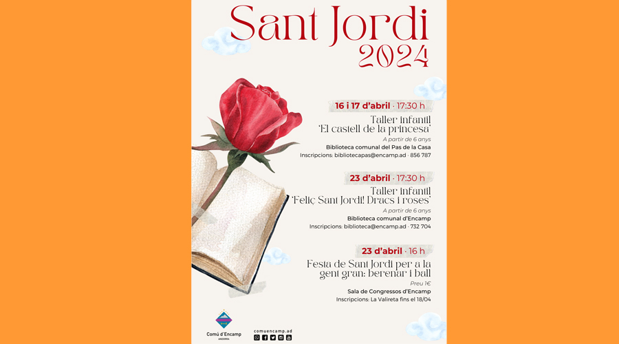 Cartell del Sant Jordi 2024 a Encamp i al Pas (Comú)