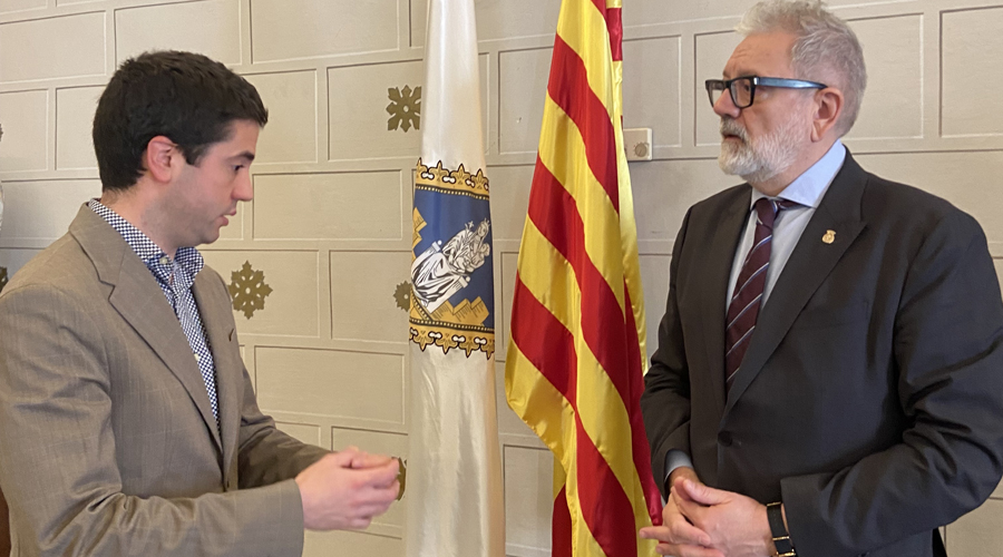 L'alcalde de la Seu, Joan Barrera i el de Lleida, Fèlix Larrosa (Aj. la Seu)