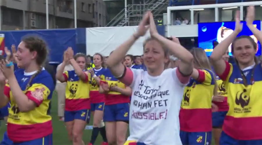 Emoció pel debut a casa i alegria per la victòria davant Bulgària per 119 a 0 (ATV)