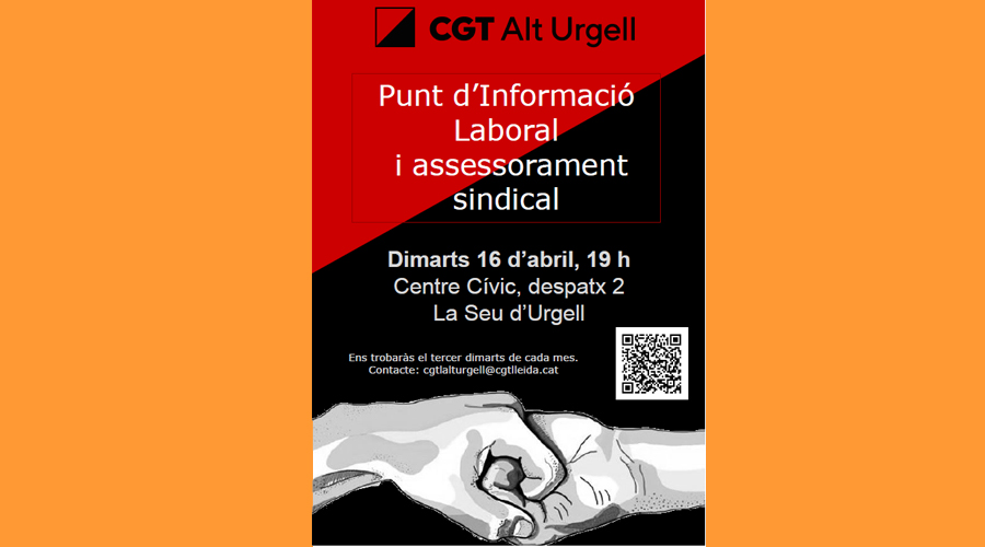La CGT disposa d'un punt d'informació a la Seu