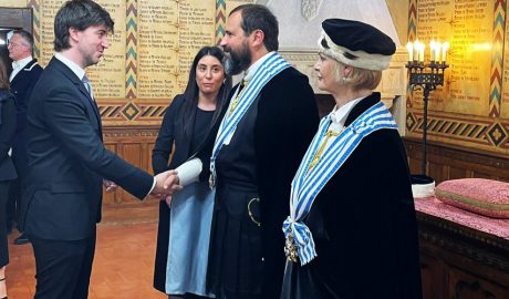 El síndic, Carles Ensenyat, amb els capitans regents de San Marino