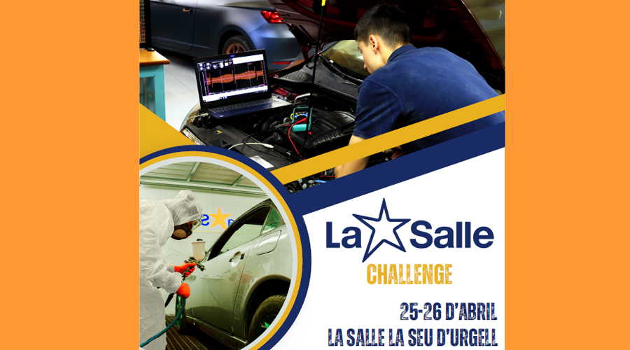 Cartell anunciant 'La Salle Challenge' de mecànica i carrosseria a la Seu (RàdioSeu)