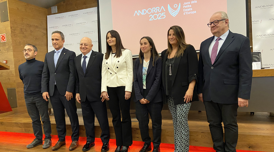 Les persones que han pres part a la presentació del logotip d'Andorra 2025 (Andbank)
